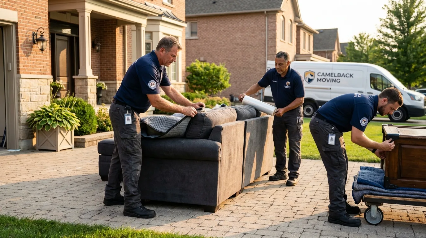 Large estate moving crew wrapping furniture in Haynesville, LA