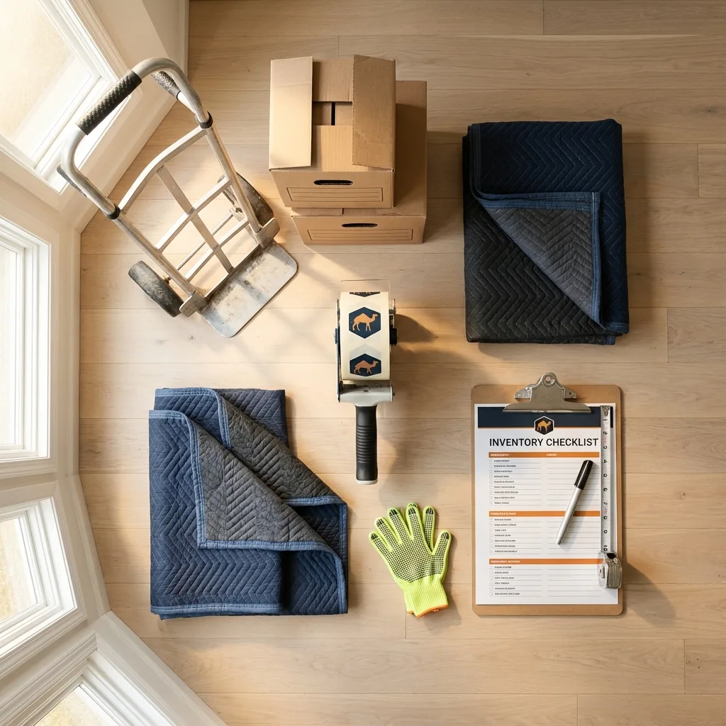 Professional moving supplies and packing materials layout for Haynesville residential relocations