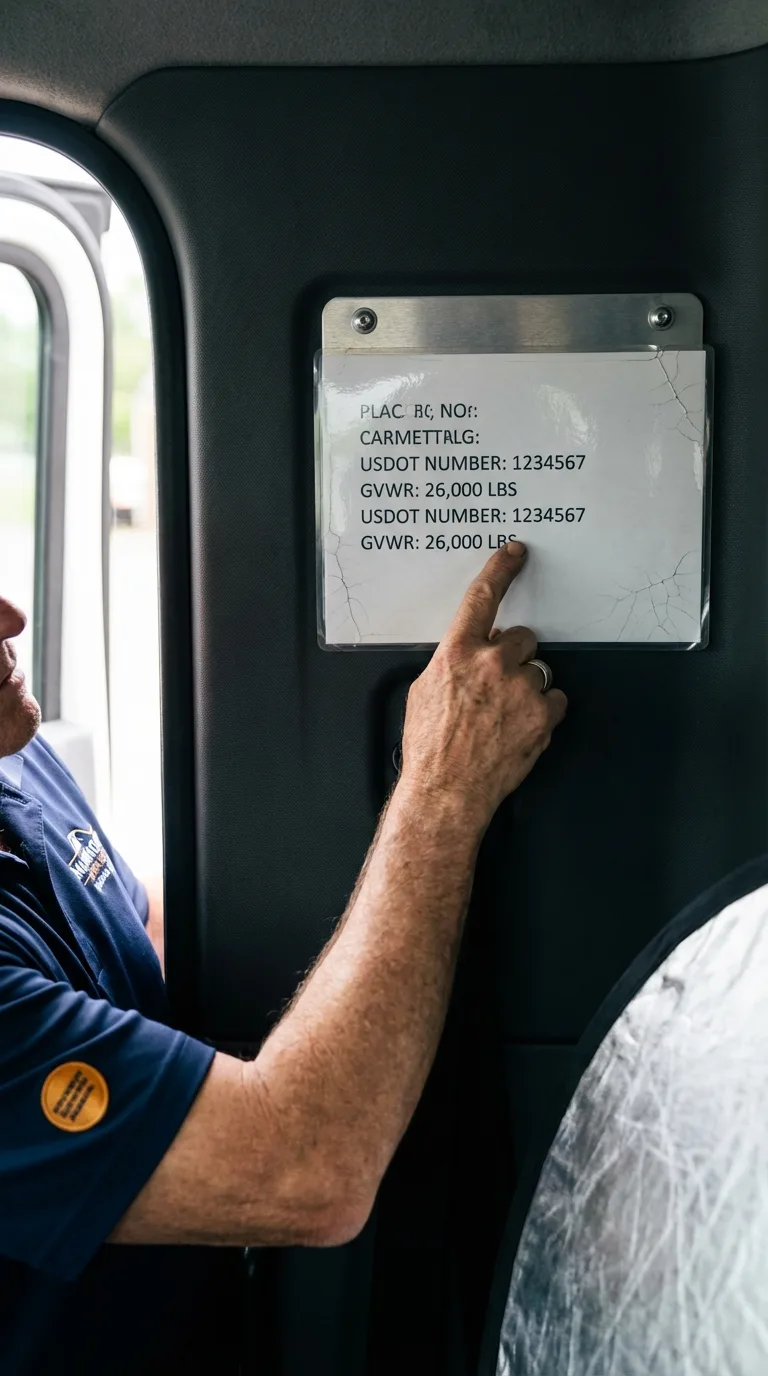 USDOT licensing placard verification in Haynesville
